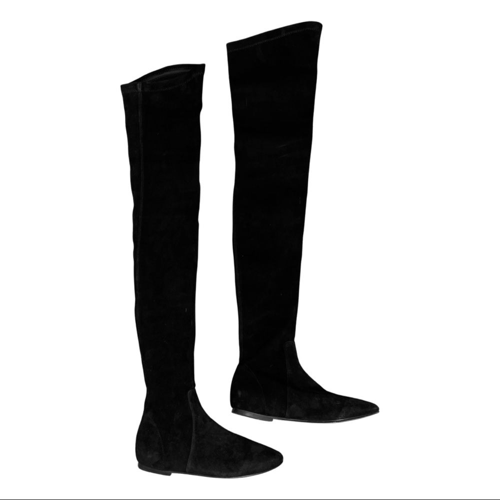 Isabel Marant Brenna Over-The-Knee Black Suede Boots - Picture 6 of 8